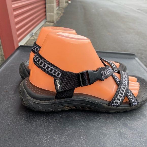 Skechers Outdoor Lifestyle Women’s Black White Strappy Sport Sandals Size 9 - Picture 4 of 11